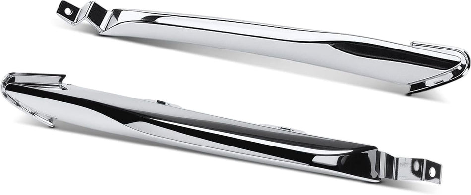 Front Driver & Passenger Side PAIR Bumper Cover Insert, Fits 2022-2025 Jeep Grand Cherokee Except Overland/Trailhawk & 30th ANNIV Edition, Chrome P...