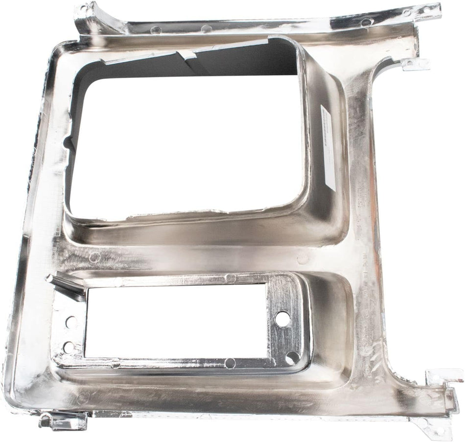Front Left Driver Side HeadLight Door Molding Insert Bezel Cover Grille Trim Replacement For 1980-1986 Ford Bronco Silver Chrome and Black Textured...