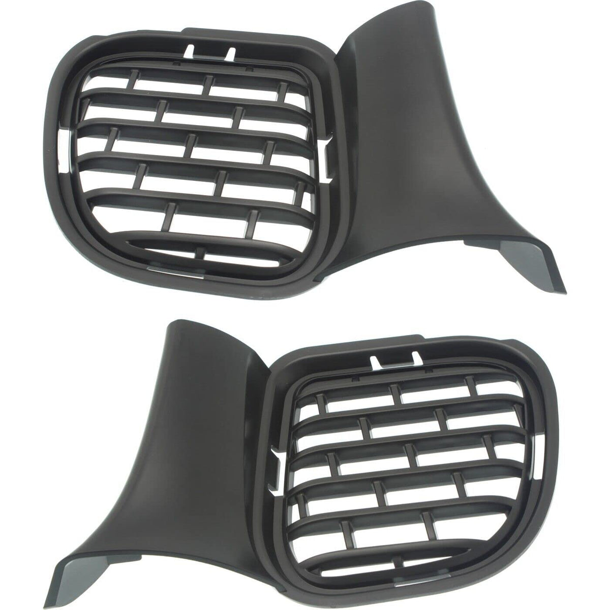 DAT AUTO PARTS Front Left Driver & Right Passenger Set Bumper Cover Fog Light Hole Grille Trim Insert Replacement For 2015-2023 Dodge Challenger Bl...