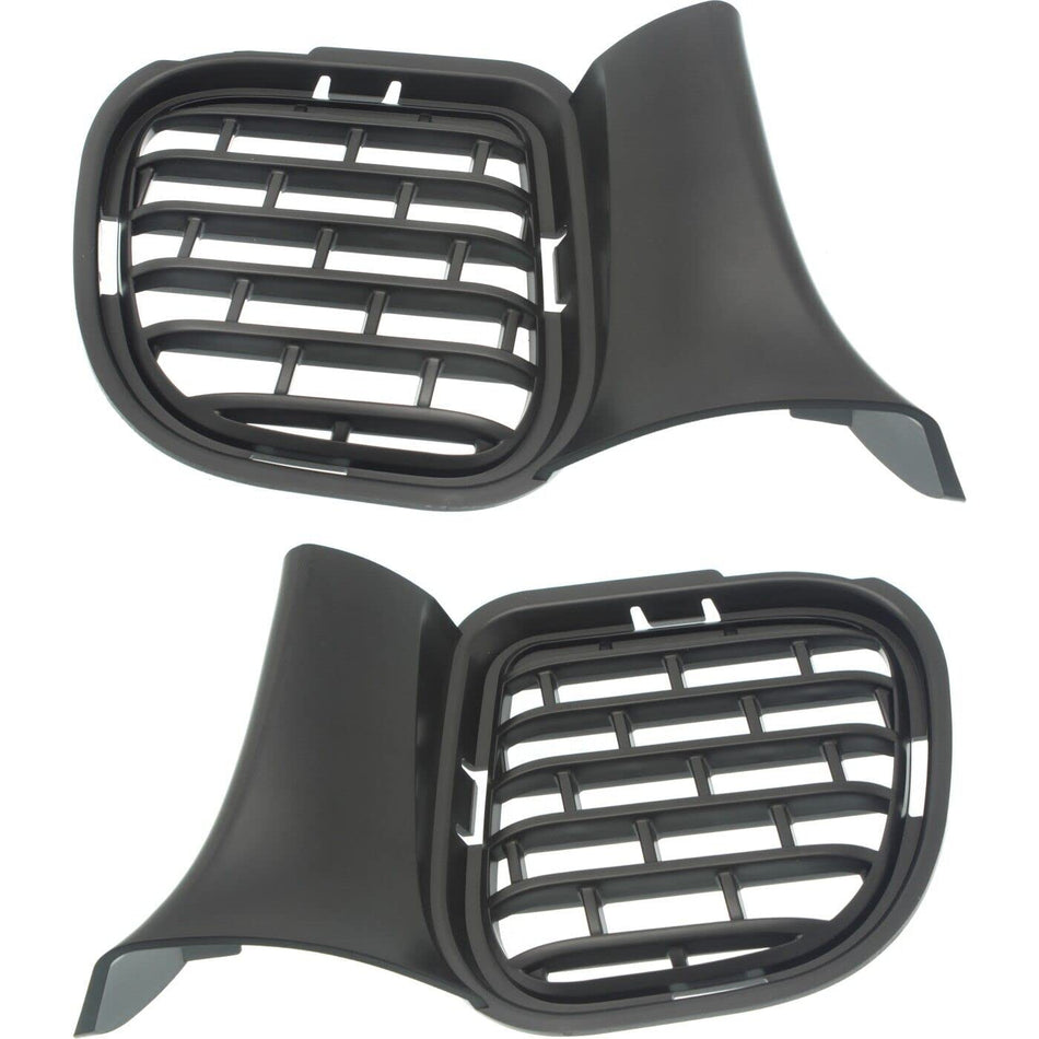 DAT AUTO PARTS Front Left Driver & Right Passenger Set Bumper Cover Fog Light Hole Grille Trim Insert Replacement For 2015-2023 Dodge Challenger Bl...