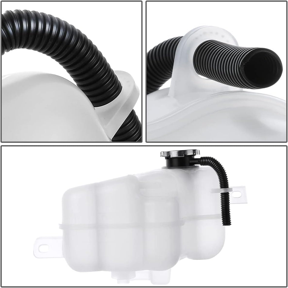 Engine Coolant Recovery Bottle Overflow Tank with Cap Fits 2009-2019 Dodge Journey White Textured CH3014135
