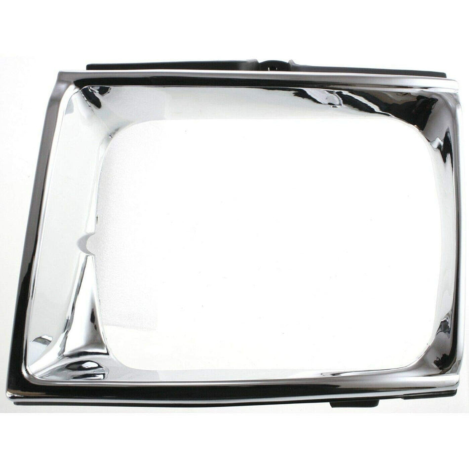 DAT AUTO PARTS Front Right Passenger Side HeadLight Door Grille Cover Bezel Replacement For 1989-1991 Toyota Pickup 4WD Silver Chrome Textured Plas...