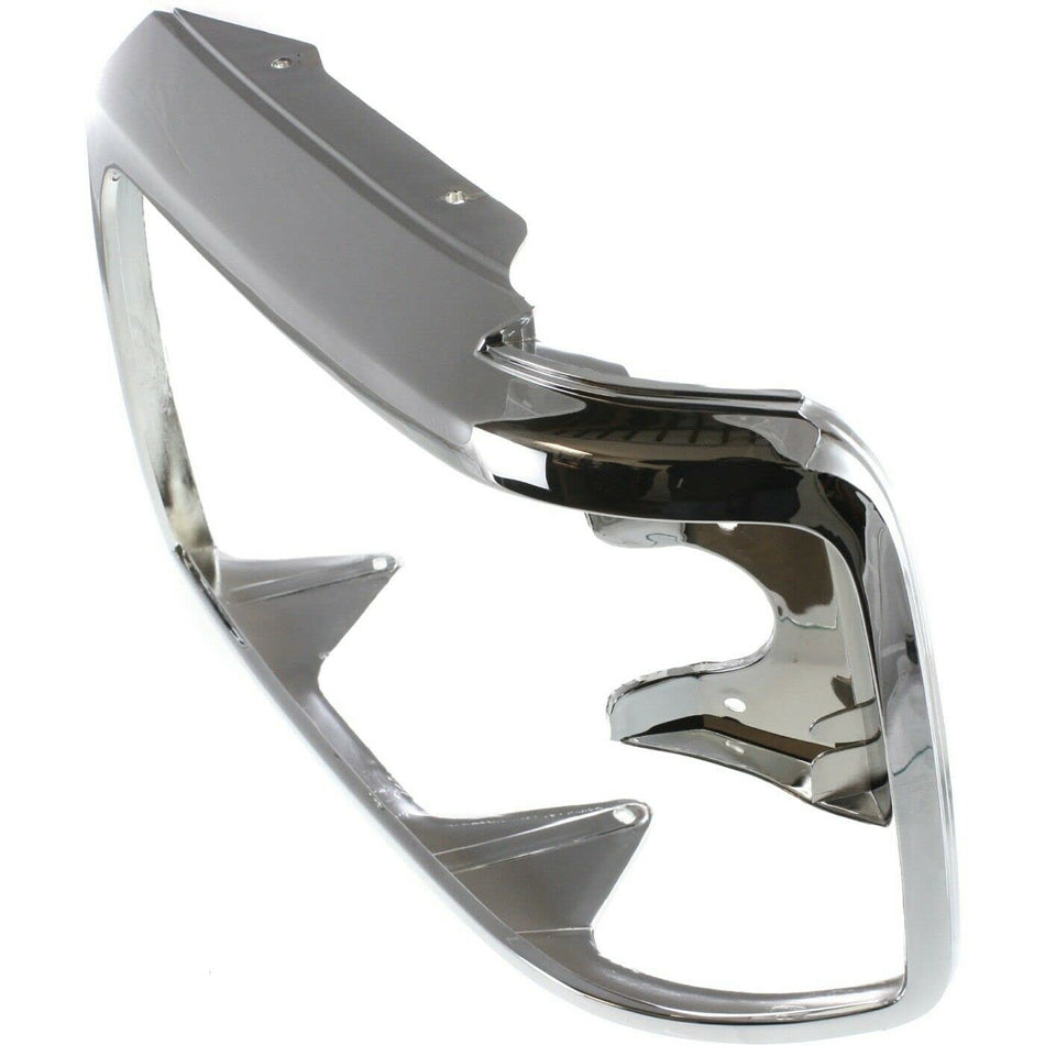 DAT AUTO PARTS Front Left Driver Side Headlight Bezel For 1992-1996 Ford F150 & Bronco 1992-1998 F250, F350 Silver Chrome Plastic F2TZ13064D FO2512130
