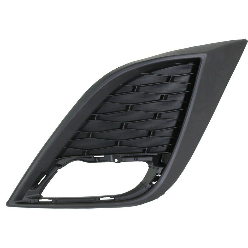 DAT AUTO PARTS Front Left Driver Side Bumper Fog Light Cover Trim Bezel Lamp Hole Grille Molding Insert Replacement For 2010-11 Mazda 3 Black Textu...