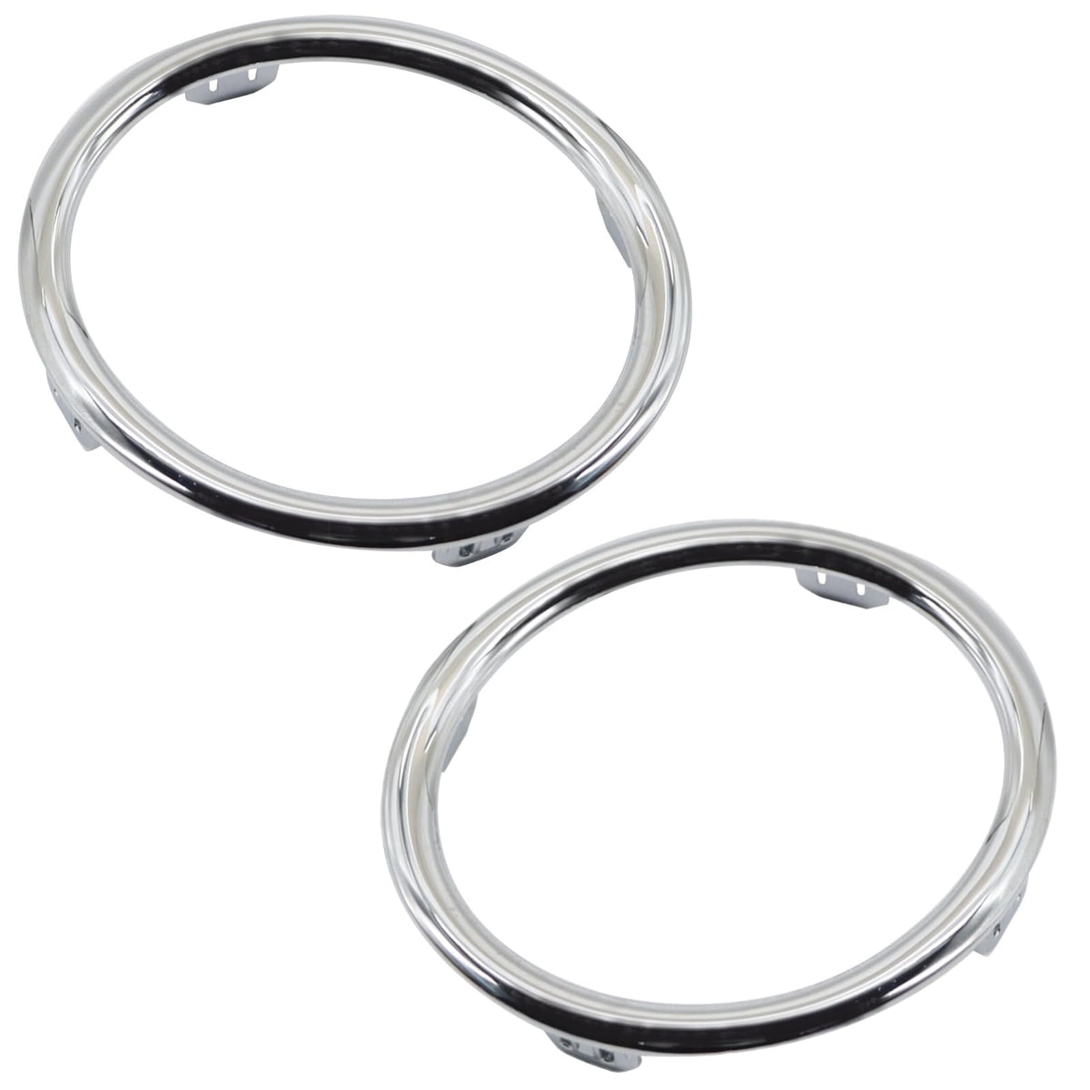 Front Driver & Passenger Side, PAIR, Bumper Cover Molding Bezel, Fits 2012-2015 Honda Pilot EX, EX-L, Touring & SE Models, ABS Plastic, Chrome Ring...