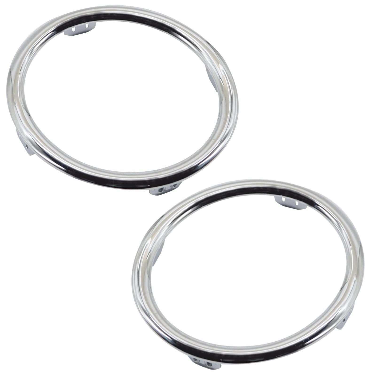 Front Driver & Passenger Side, PAIR, Bumper Cover Molding Bezel, Fits 2012-2015 Honda Pilot EX, EX-L, Touring & SE Models, ABS Plastic, Chrome Ring...