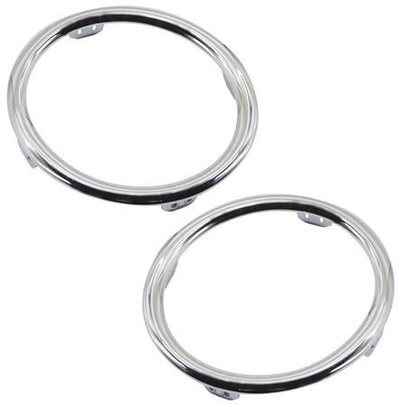 Front Driver & Passenger Side, PAIR, Bumper Cover Molding Bezel, Fits 2012-2015 Honda Pilot EX, EX-L, Touring & SE Models, ABS Plastic, Chrome Ring...