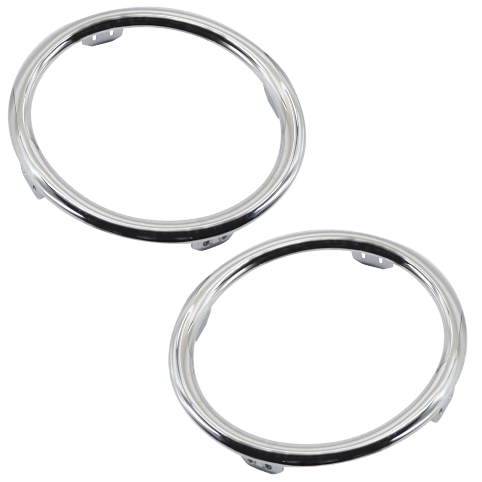 Front Driver & Passenger Side, PAIR, Bumper Cover Molding Bezel, Fits 2012-2015 Honda Pilot EX, EX-L, Touring & SE Models, ABS Plastic, Chrome Ring...