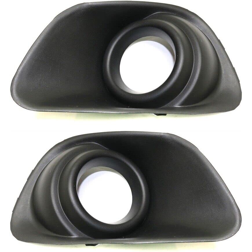 DAT AUTO PARTS Front Left Driver & Right Passenger Side Set Fog Light Cover Bezel Trim Pair Replacement For 2011-2017 Jeep Compass Black Textured P...