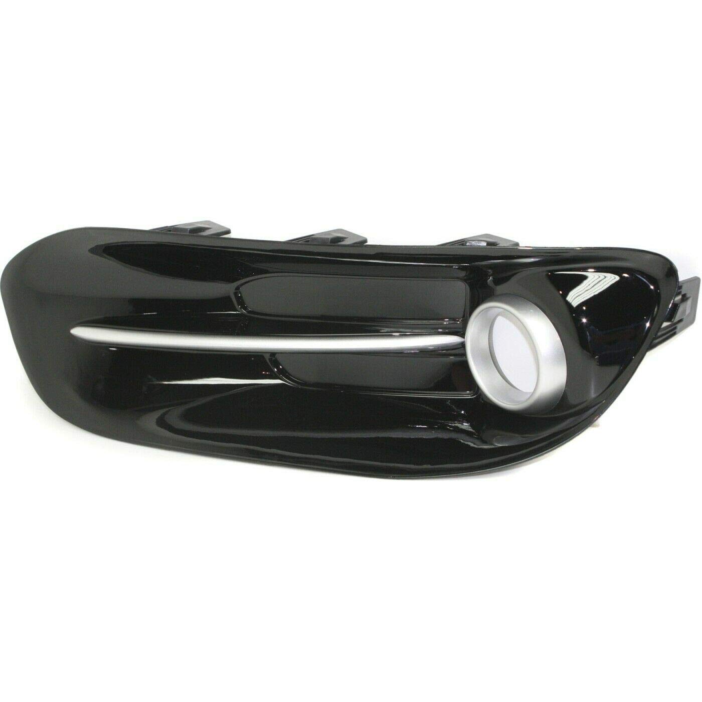 DAT AUTO PARTS Front Right Passenger Side Bumper Fog Light Cover Trim Bezel Insert Replacement For 2013-2016 Dodge Dart Glossy Black Smooth Plastic...