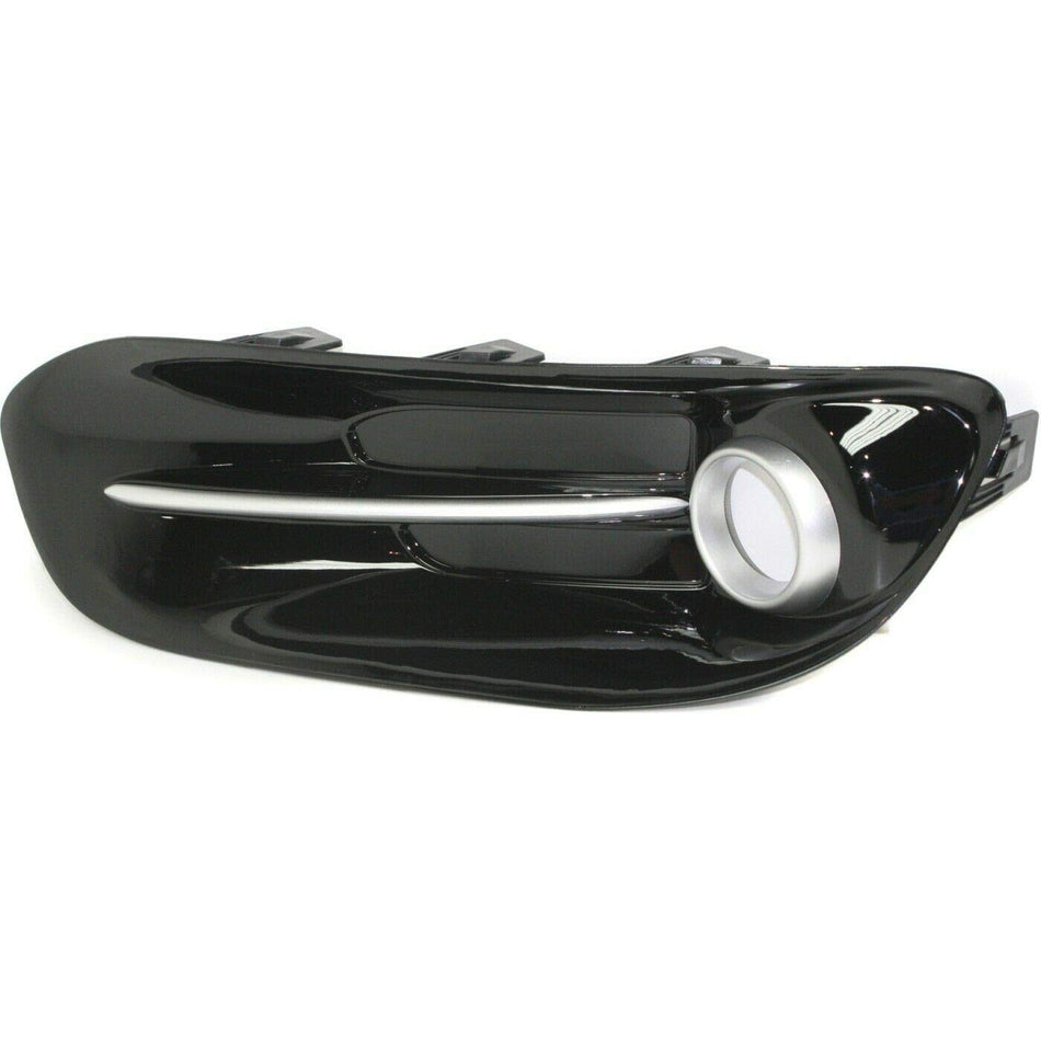 DAT AUTO PARTS Front Right Passenger Side Bumper Fog Light Cover Trim Bezel Insert Replacement For 2013-2016 Dodge Dart Glossy Black Smooth Plastic...