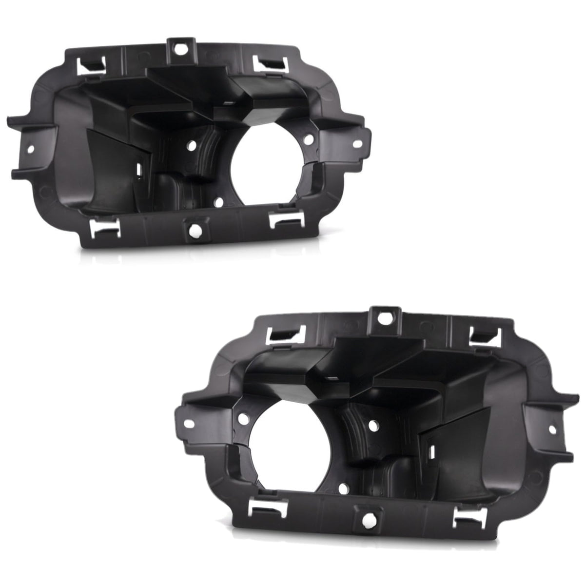 Front Driver & Passenger Side, SET OF 2, Bumper Cover Mounting Bracket, Fits 2014–2015 Chevrolet Pickup Silverado 1500, Black Plastic Textured Fini...
