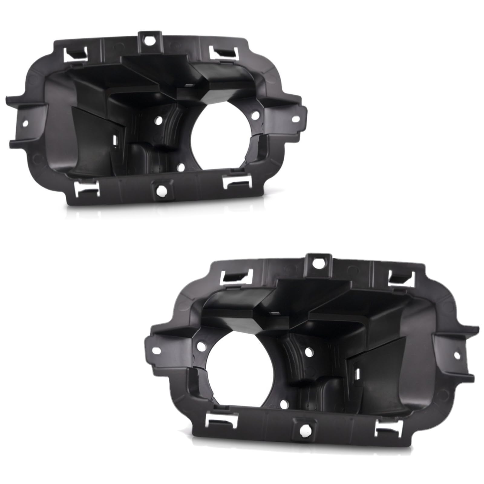Front Driver & Passenger Side, SET OF 2, Bumper Cover Mounting Bracket, Fits 2014–2015 Chevrolet Pickup Silverado 1500, Black Plastic Textured Fini...