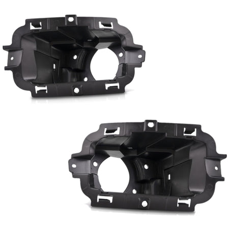 Front Driver & Passenger Side, SET OF 2, Bumper Cover Mounting Bracket, Fits 2014–2015 Chevrolet Pickup Silverado 1500, Black Plastic Textured Fini...
