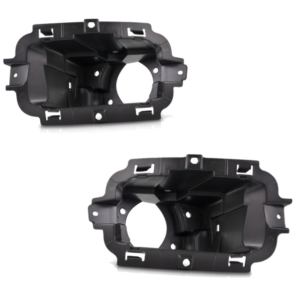 Front Driver & Passenger Side, SET OF 2, Bumper Cover Mounting Bracket, Fits 2014–2015 Chevrolet Pickup Silverado 1500, Black Plastic Textured Fini...