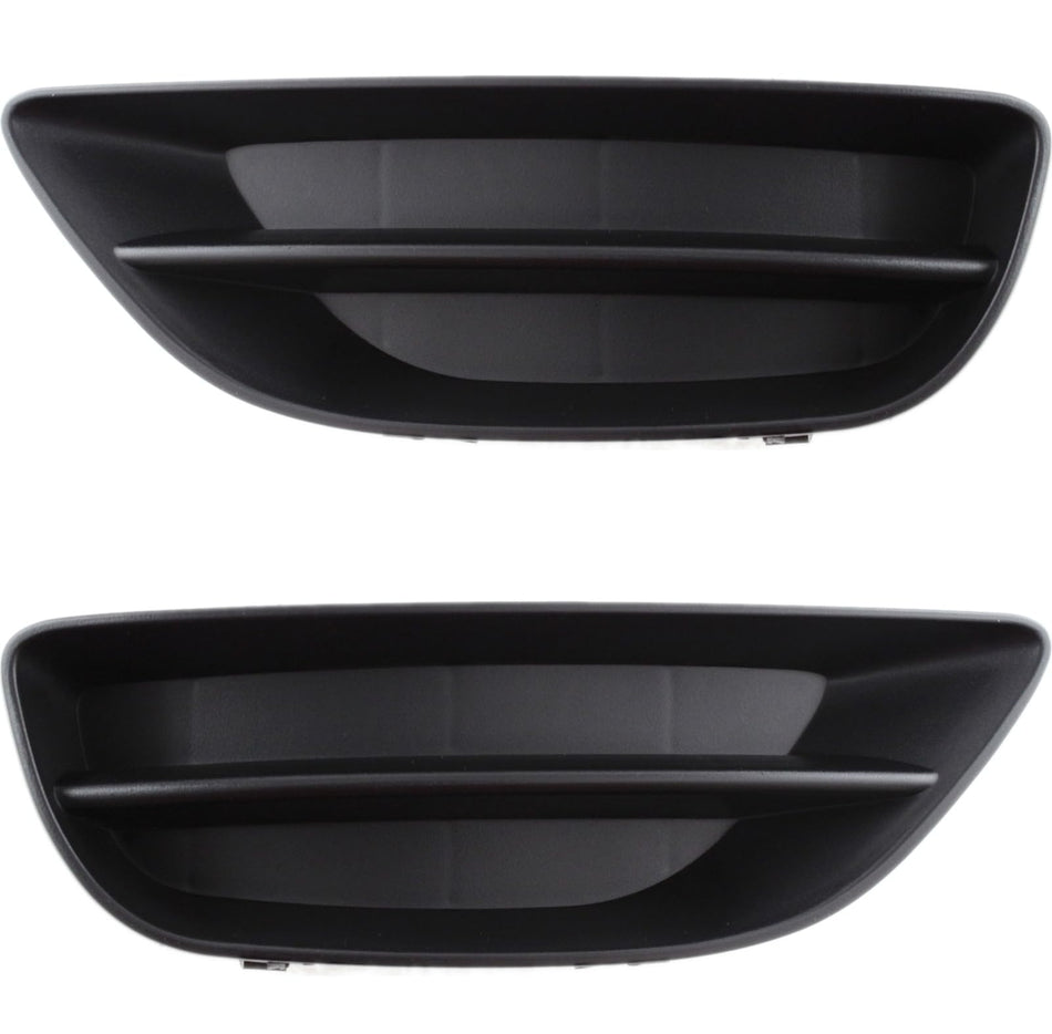 DAT AUTO PARTS Front Driver & Passenger Side, SET OF 2, Bumper Cover Molding Bezel, Fits 2001-2002 Toyota Corolla Sedan, Black Plastic Textured Fin...