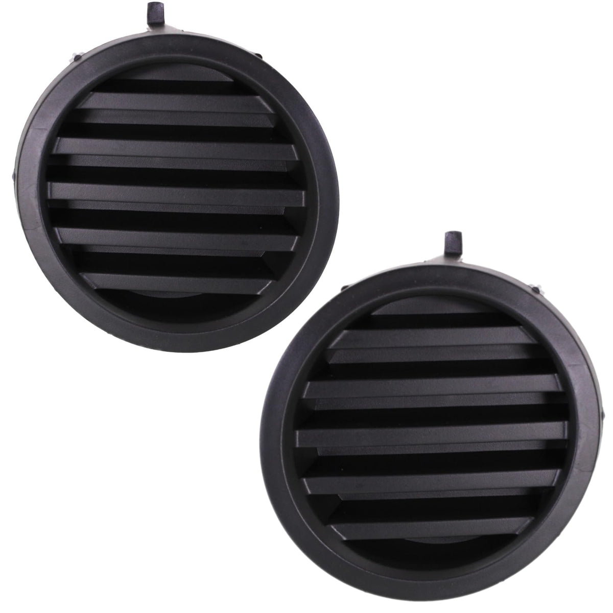 DAT AUTO PARTS Front Left Driver And Right Passenger Side Bumper Fog Light Cover Trim Set Of 2 Replacement For 2004 - 2014 Nissan Titan Black Smoot...