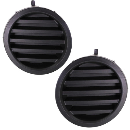 DAT AUTO PARTS Front Left Driver And Right Passenger Side Bumper Fog Light Cover Trim Set Of 2 Replacement For 2004 - 2014 Nissan Titan Black Smoot...