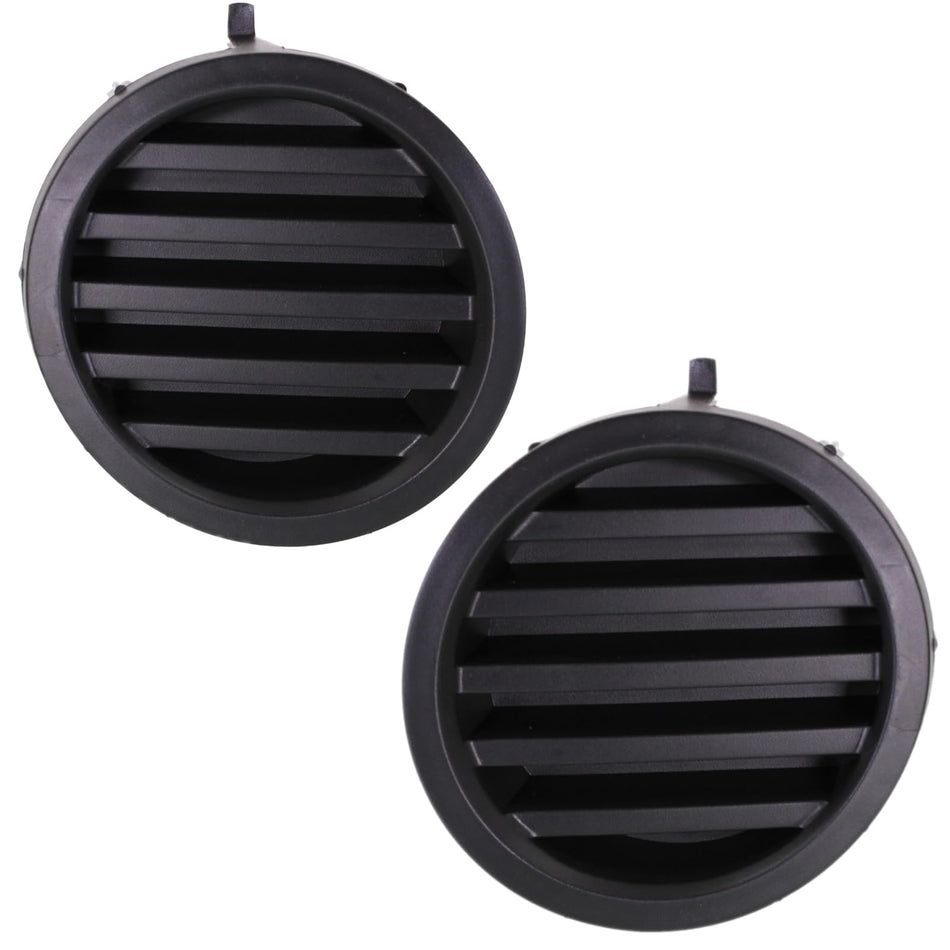 DAT AUTO PARTS Front Left Driver And Right Passenger Side Bumper Fog Light Cover Trim Set Of 2 Replacement For 2004 - 2014 Nissan Titan Black Smoot...