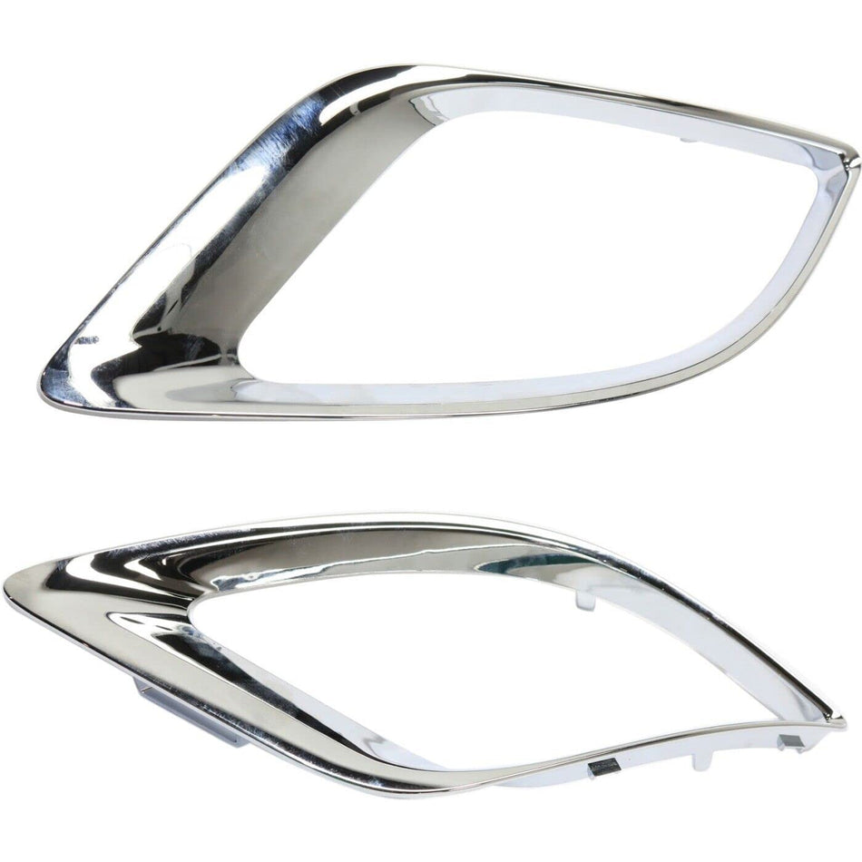 Front Left Driver & Right Passenger Pair Fog Light Cover Bezel Trim Set Of 2 Replacement For 2014-2020 Dodge Durango Except 2018-2020 SRT/RT Silver...