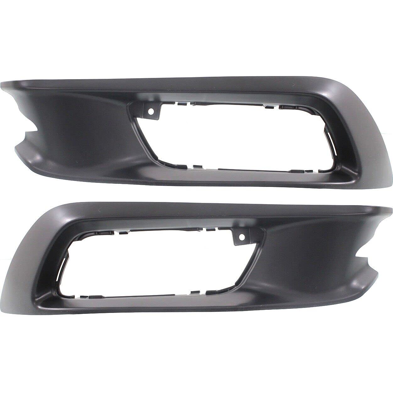 DAT AUTO PARTS Front Left Driver & Right Passenger Set of 2 Fog Light Bezel Cover Bumper Insert Replacement For 2012 Honda Civic 4 Door Sedan Black...