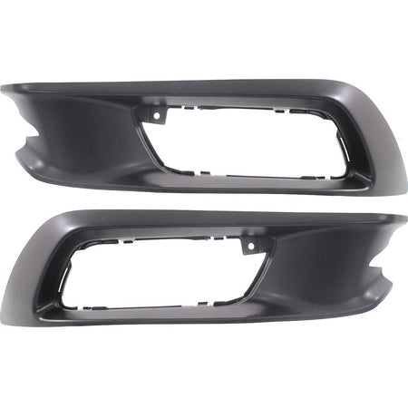 DAT AUTO PARTS Front Left Driver & Right Passenger Set of 2 Fog Light Bezel Cover Bumper Insert Replacement For 2012 Honda Civic 4 Door Sedan Black...