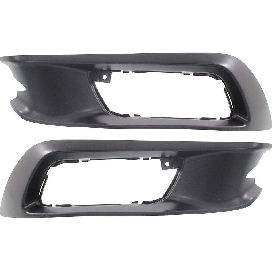 DAT AUTO PARTS Front Left Driver & Right Passenger Set of 2 Fog Light Bezel Cover Bumper Insert Replacement For 2012 Honda Civic 4 Door Sedan Black...