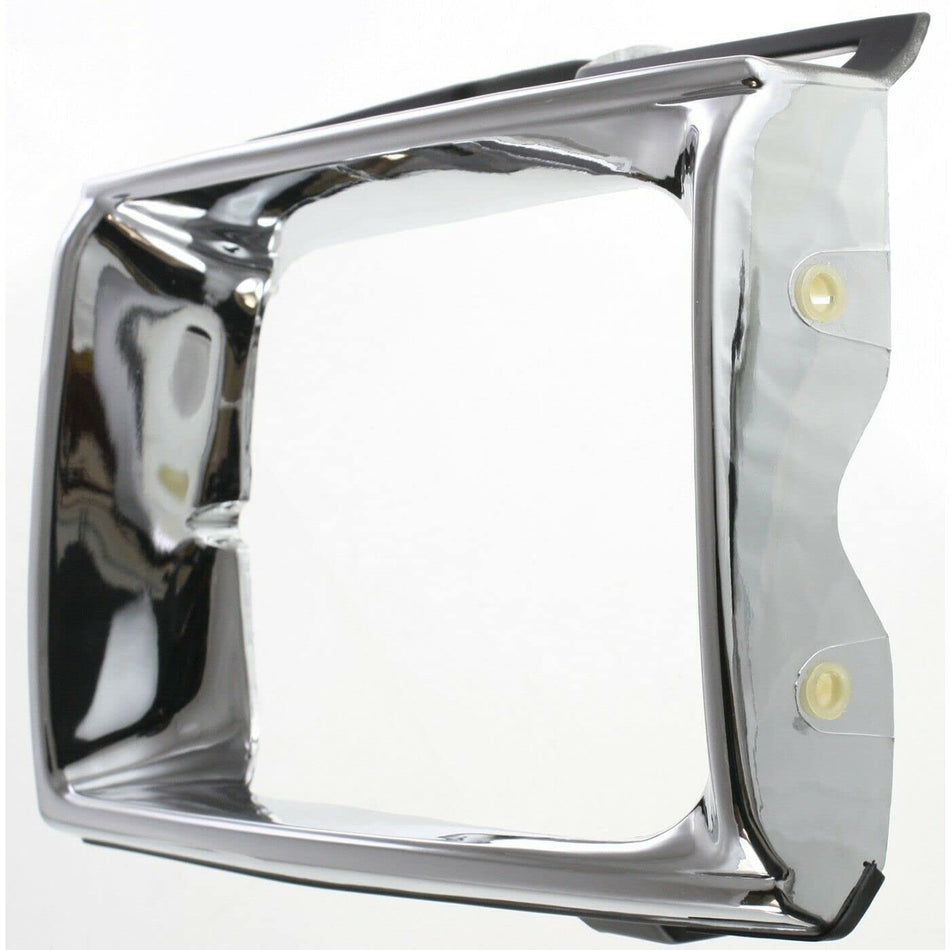 DAT AUTO PARTS Front Right Passenger Side HeadLight Door Grille Cover Bezel Replacement For 1989-1991 Toyota Pickup 4WD Silver Chrome Textured Plas...
