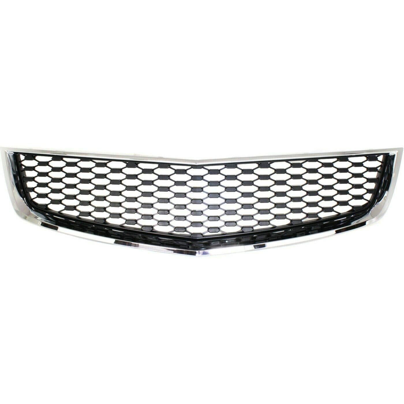DAT AUTO PARTS Front Lower Bumper Grille Grill Assembly Insert Panel Replacement for 2010-2015 Chevrolet Equinox Black and Chrome Smooth Plastic GM...