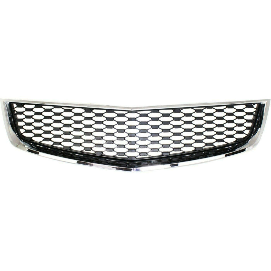 DAT AUTO PARTS Front Lower Bumper Grille Grill Assembly Insert Panel Replacement for 2010-2015 Chevrolet Equinox Black and Chrome Smooth Plastic GM...