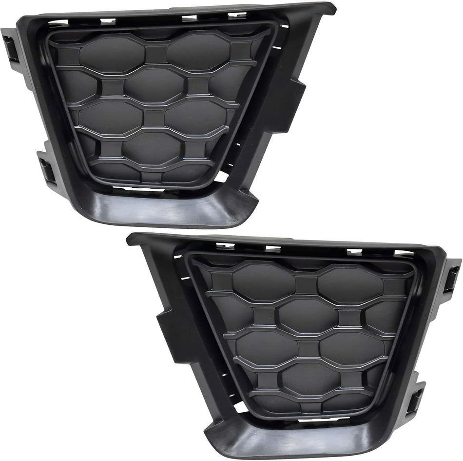Front Passenger & Driver Lower Bumper Cover Grille Trim Set of 2 Replacement For 2019-2023 Jeep Renegade Except Upland & Trailhawk Models W/O Park ...