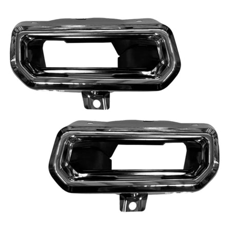 Rear Left & Right PAIR, Bumper Hole Trim, Fits 2019–2025 Chevy Silverado 1500 & 2022 1500 Limited, GMC Sierra 1500 & 2022 1500 Limited, White Iron ...