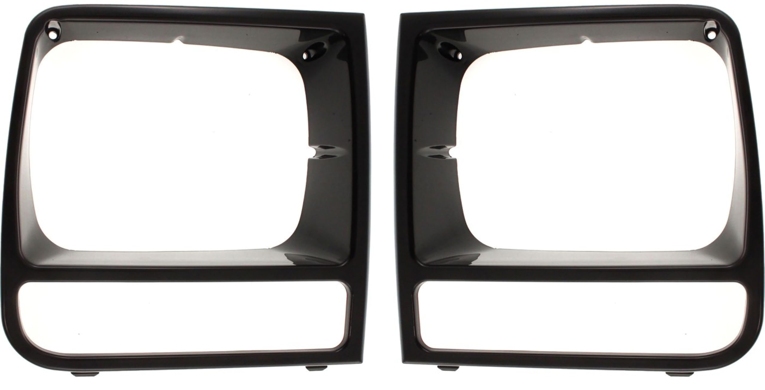 DAT AUTO PARTS Front Driver & Passenger Side, PAIR, HeadLight Door Bezel Grille, For 1997-2001 Jeep Cherokee Midsize Limited/Classic Models Gloss B...