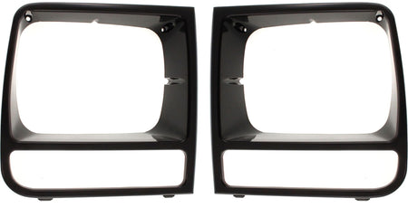 DAT AUTO PARTS Front Driver & Passenger Side, PAIR, HeadLight Door Bezel Grille, For 1997-2001 Jeep Cherokee Midsize Limited/Classic Models Gloss B...