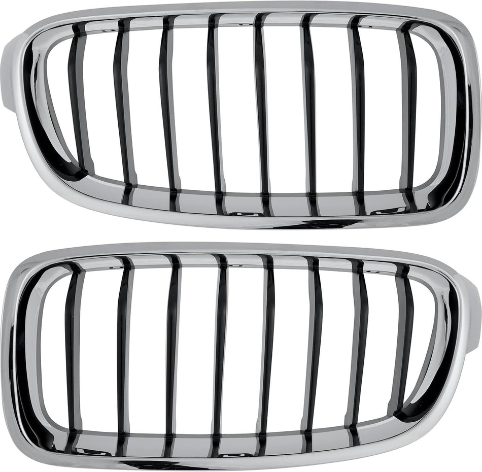 Pair Grille Assembly Fits 2012-2018 BMW 3 Series Sedan 2014-2019 Wagon 330e 340i xDrive Front Left and Right Sport Line BM1200236 BM1200235