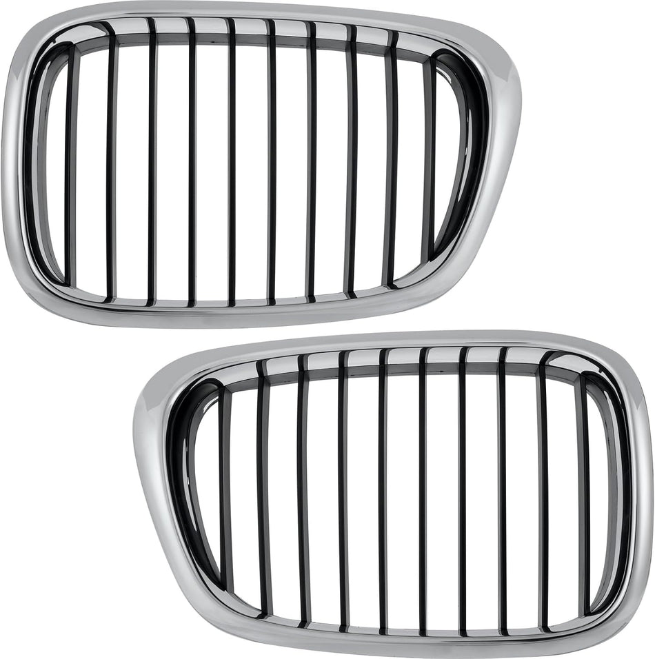 Pair Grille Assembly Fits 2001-2003 BMW 5 Series 525 530i Front Driver and Passenger Side BM1200138 BM1200139
