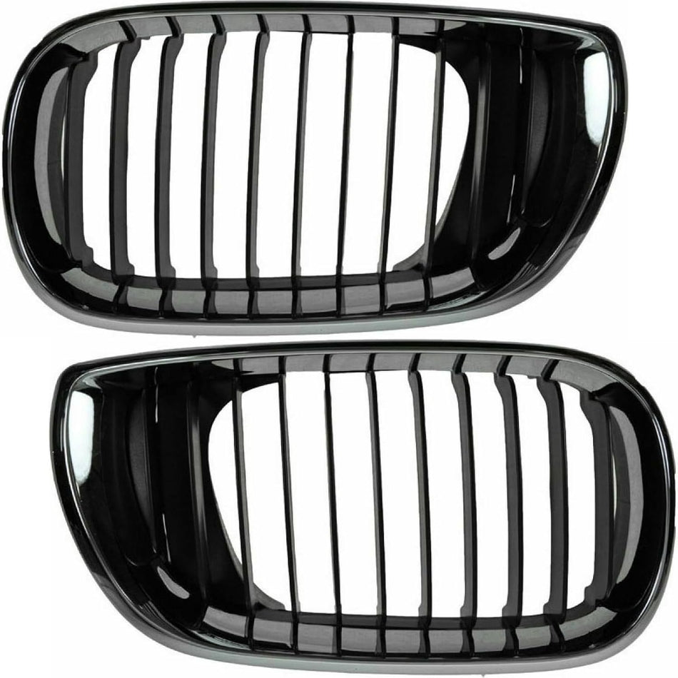 Grille Assembly Front Left and Right Pair Fits 2002-2005 BMW 3 Series Sedan and Wagon BM1200126 BM1200127