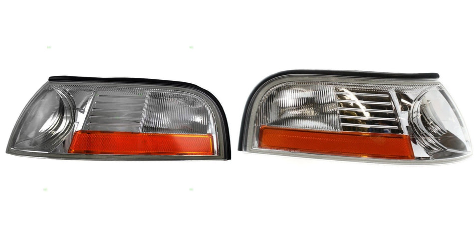 Front Driver and Passenger Side Marker Light Set of 2 Fits 2003-2005 Mercury Grand Marquis Clear Lens FO2520171 FO2521171 3W3Z13200AA