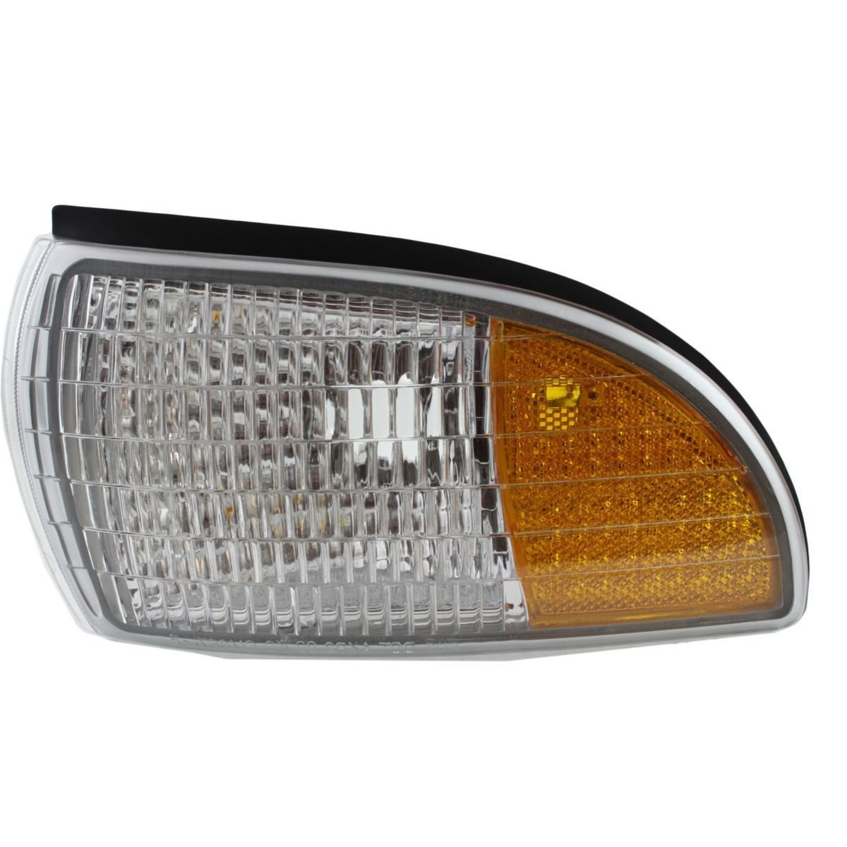 DAT AUTO PARTS Front Left Driver Side Lens Housing with Corner Light Lamp Replacement for 1991-1996 Chevrolet Caprice Clear & Orange Plastic GM2520...