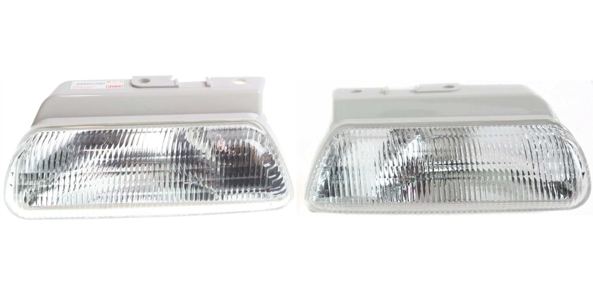 DAT AUTO PARTS Front Right Passenger & Left Driver Side Park Signal Lens Pair Replacement For 1995 - 1999 Dodge Neon Clear Lens CH2530102 CH2531102...