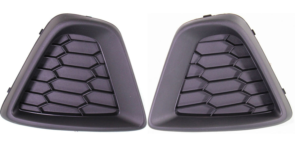 DAT AUTO PARTS Front Left Driver & Right Passenger Side Bumper Fog Light Cover Grille Molding Trim Set of 2 Replacement for 2013-2015 Mazda CX-5 Bl...