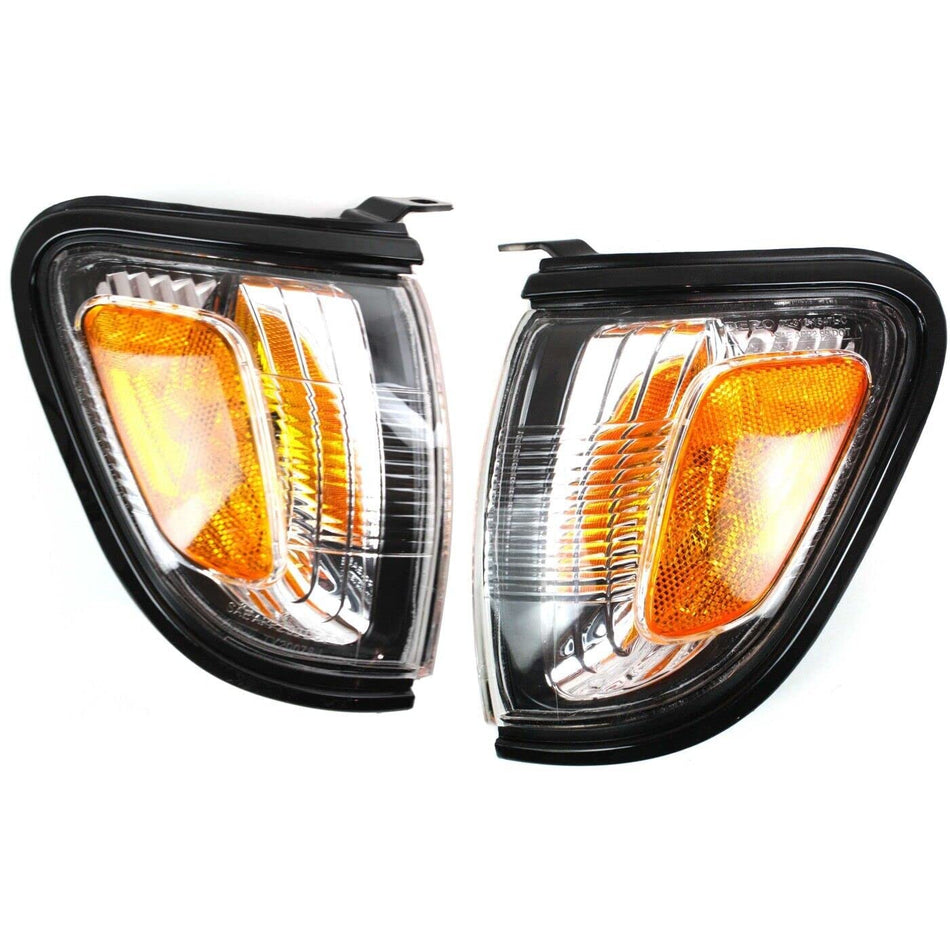 DAT AUTO PARTS Front Left Driver & Right Passenger Side Lamp Trim Side Marker Light Set Of 2 Replacement For 2001 - 2004 Toyota Tacoma Clear & Ambe...