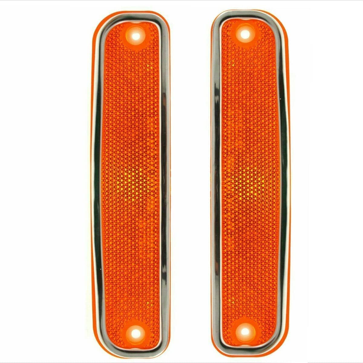 Front Left Driver & Right Passenger Side Pair Reflector Parking Light Marker Lamp Replacement Set for 1973-1980 Chevy Blazer Suburban GMC Jimmy Pic...