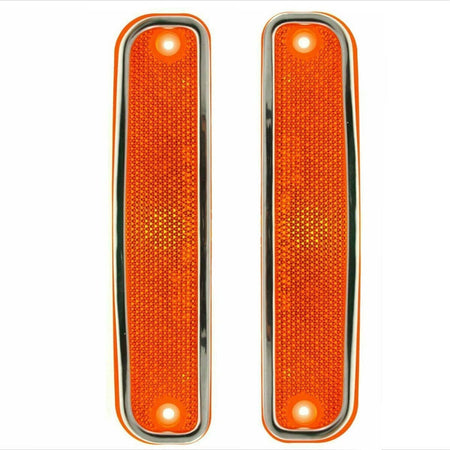 Front Left Driver & Right Passenger Side Pair Reflector Parking Light Marker Lamp Replacement Set for 1973-1980 Chevy Blazer Suburban GMC Jimmy Pic...