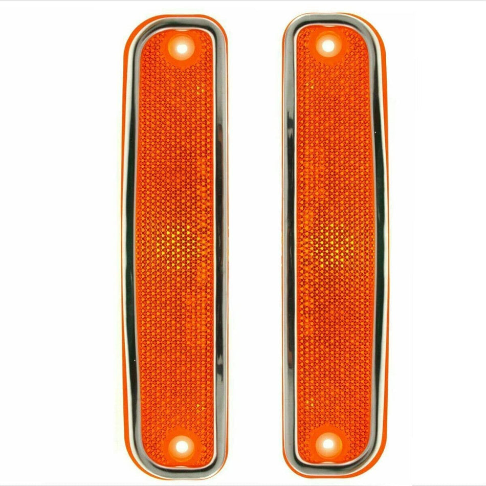 Front Left Driver & Right Passenger Side Pair Reflector Parking Light Marker Lamp Replacement Set for 1973-1980 Chevy Blazer Suburban GMC Jimmy Pic...