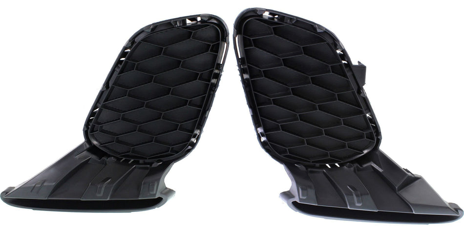 DAT AUTO PARTS Front Right Passenger & Left Driver Side Bumper Fog Light Cover Grille Trim Set of 2 Replacement for 2012-2013 Mazda 3 Black Texture...
