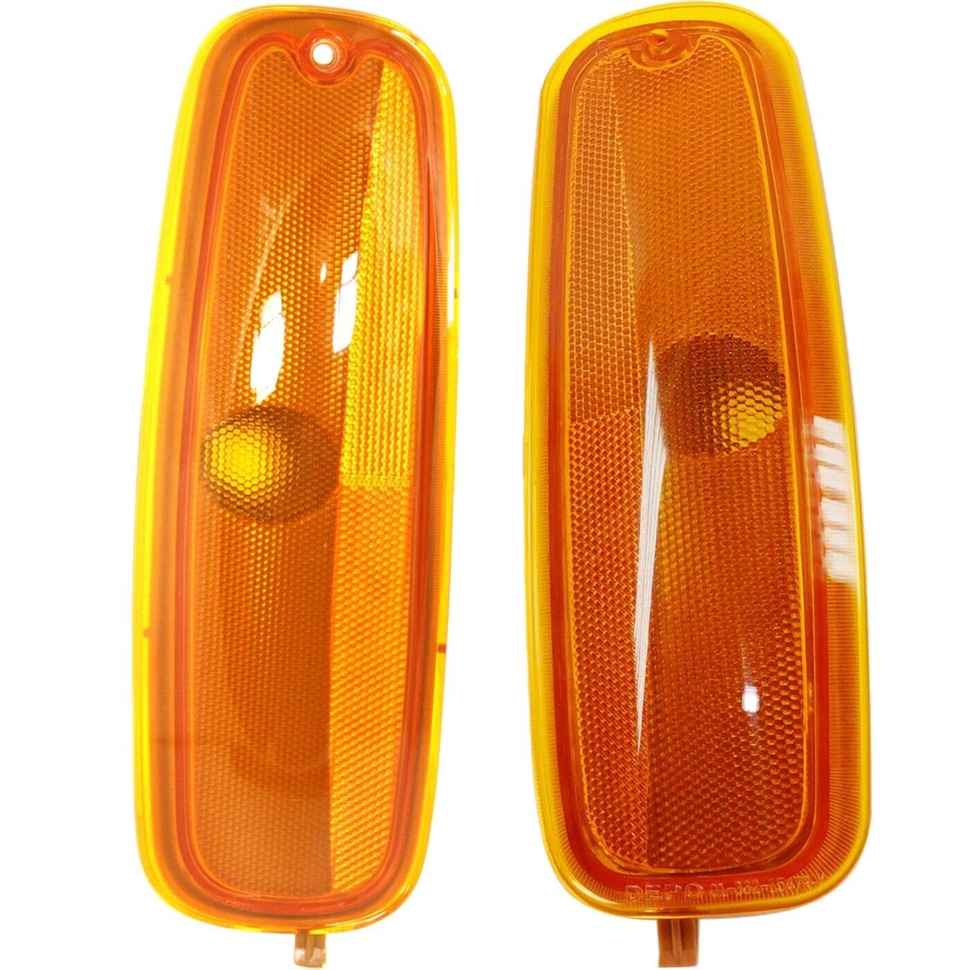 DAT AUTO PARTS Front Left Driver Right Passenger Side Marker Light Reflector Pair Replacement for 1996-2002 Chevrolet Express/GMC Savana Orange Len...