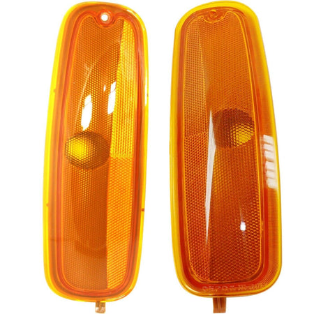 DAT AUTO PARTS Front Left Driver Right Passenger Side Marker Light Reflector Pair Replacement for 1996-2002 Chevrolet Express/GMC Savana Orange Len...