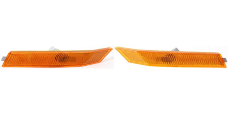 DAT AUTO PARTS Front Left Driver & Right Passenger Side Pair Marker Light Set of 2 Signal Lamp Orange Plastic Lens Replacement for 2006-2009 Ford F...