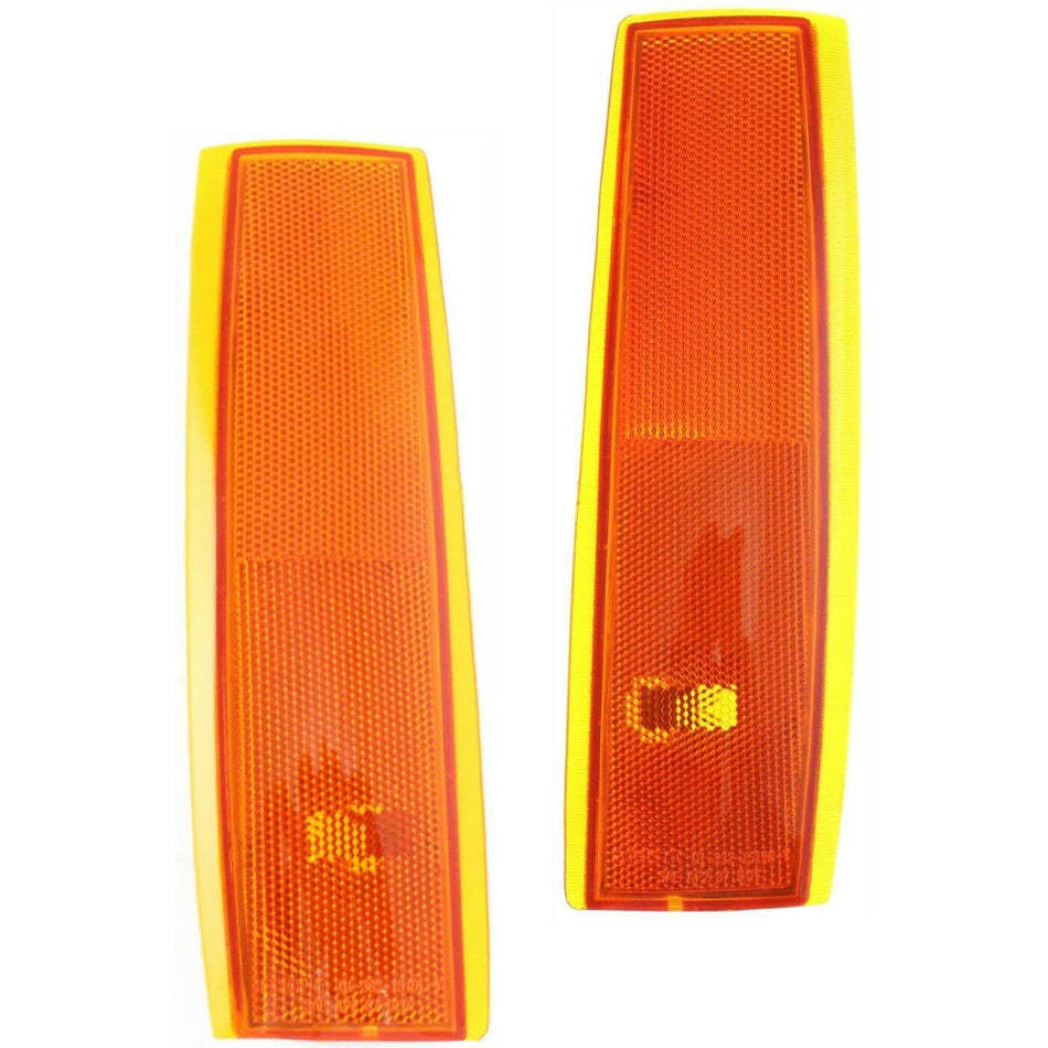 DAT AUTO PARTS Front Right Passenger & Left Driver Side Bumper Corner Side Marker Light Set Of 2 Replacement For 1988 - 1993 GMC C/K Full Size Ambe...